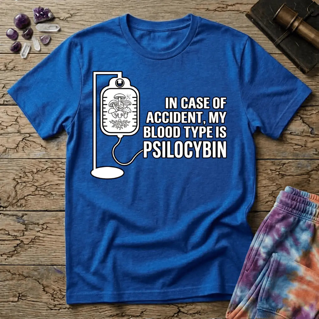 Printify T-Shirt In Case of Accident Psilcybin T-Shirt Mushroom Magic Mushroom T-Shirt