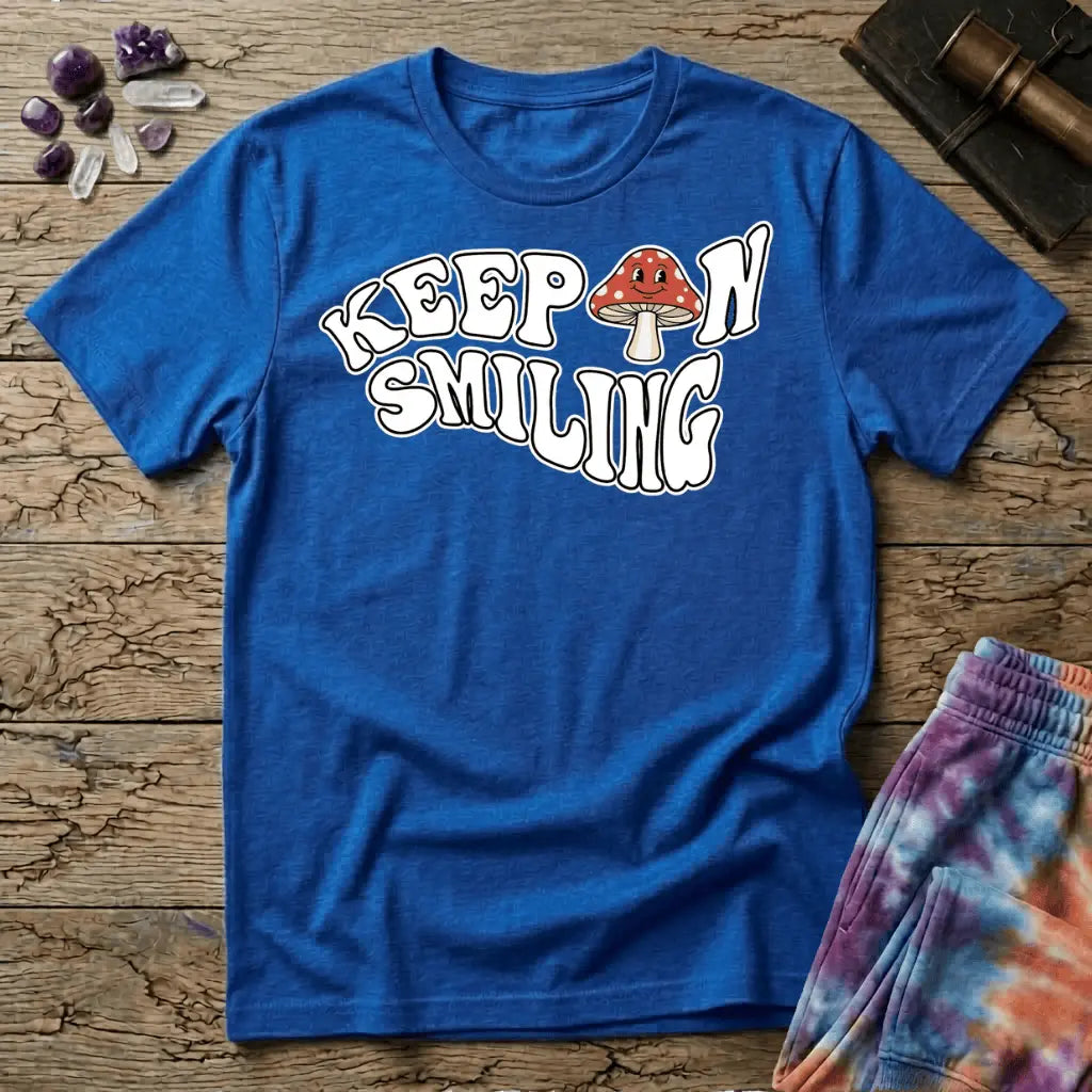 Printify T-Shirt Keep On Smiling Mushroom T-Shirt Mushroom Magic Mushroom T-Shirt
