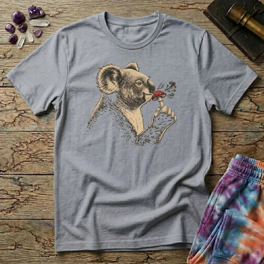 Printify T-Shirt Koala Mushroom T-Shirt Mushroom Magic Mushroom T-Shirt