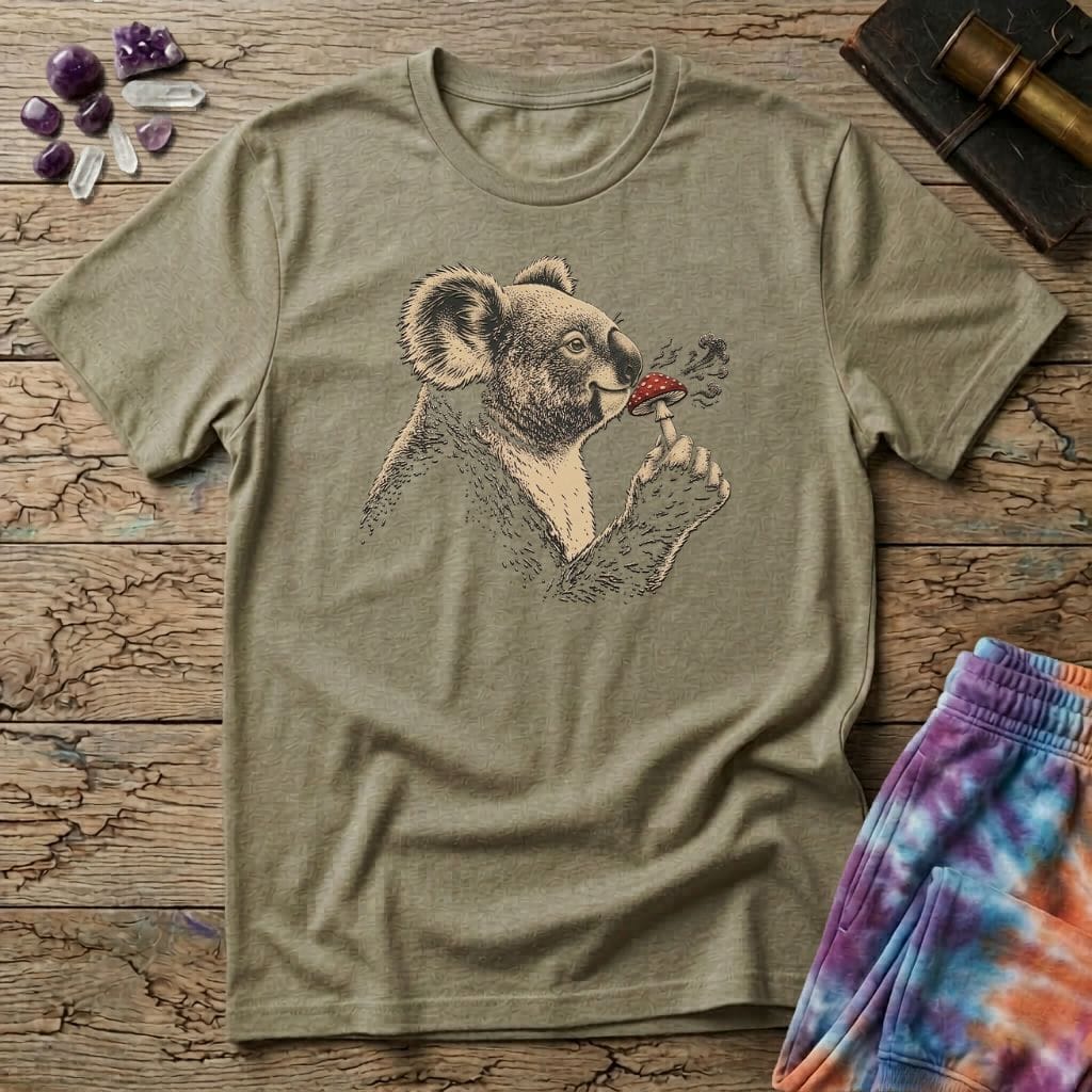 Printify T-Shirt Koala Mushroom T-Shirt Mushroom Magic Mushroom T-Shirt
