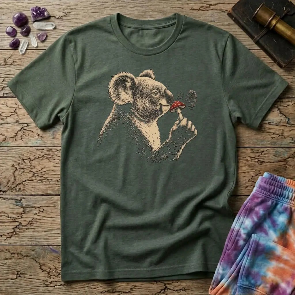 Printify T-Shirt Koala Mushroom T-Shirt Mushroom Magic Mushroom T-Shirt