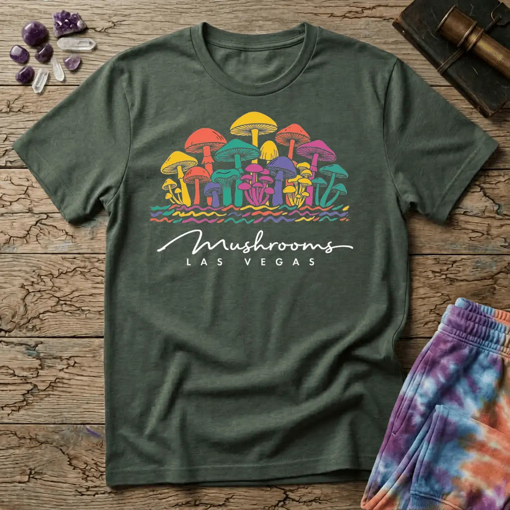 Printify T-Shirt Las Vegas Mushroom Mirage T-Shirt Mushroom Magic Mushroom T-Shirt