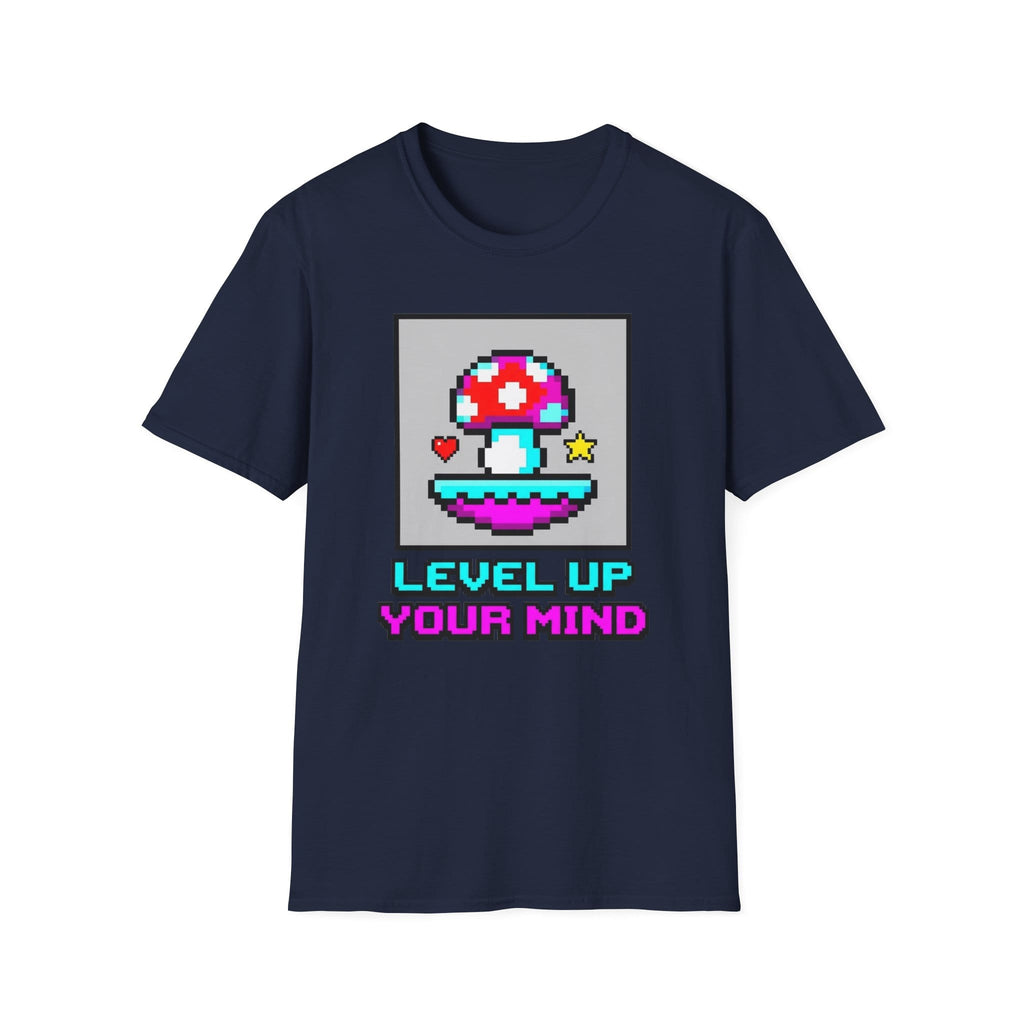 Printify T-Shirt Level Up Your Mind Mushroom T-Shirt Mushroom Magic Mushroom T-Shirt