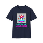 Printify T-Shirt Level Up Your Mind Mushroom T-Shirt Mushroom Magic Mushroom T-Shirt