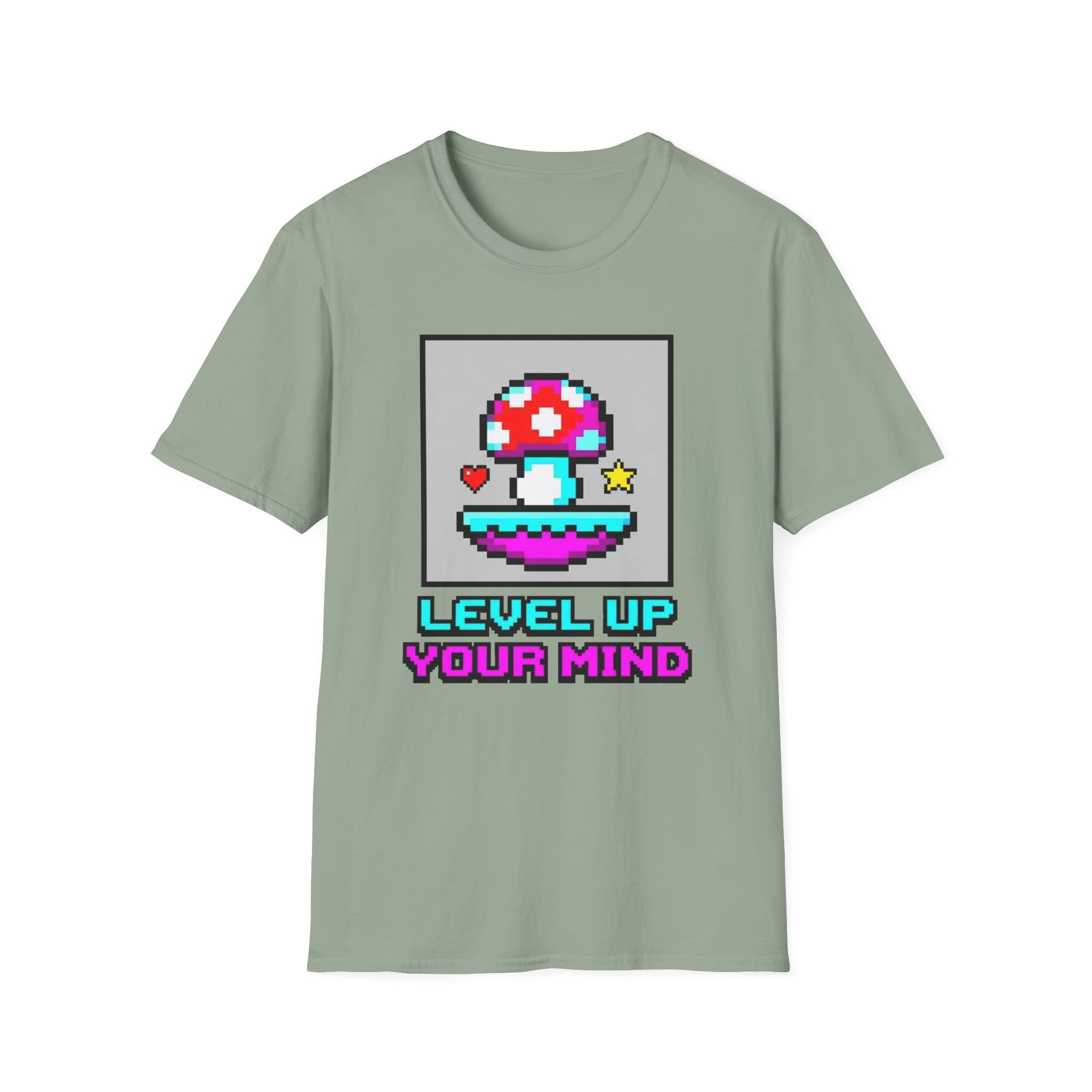Printify T-Shirt Level Up Your Mind Mushroom T-Shirt Mushroom Magic Mushroom T-Shirt