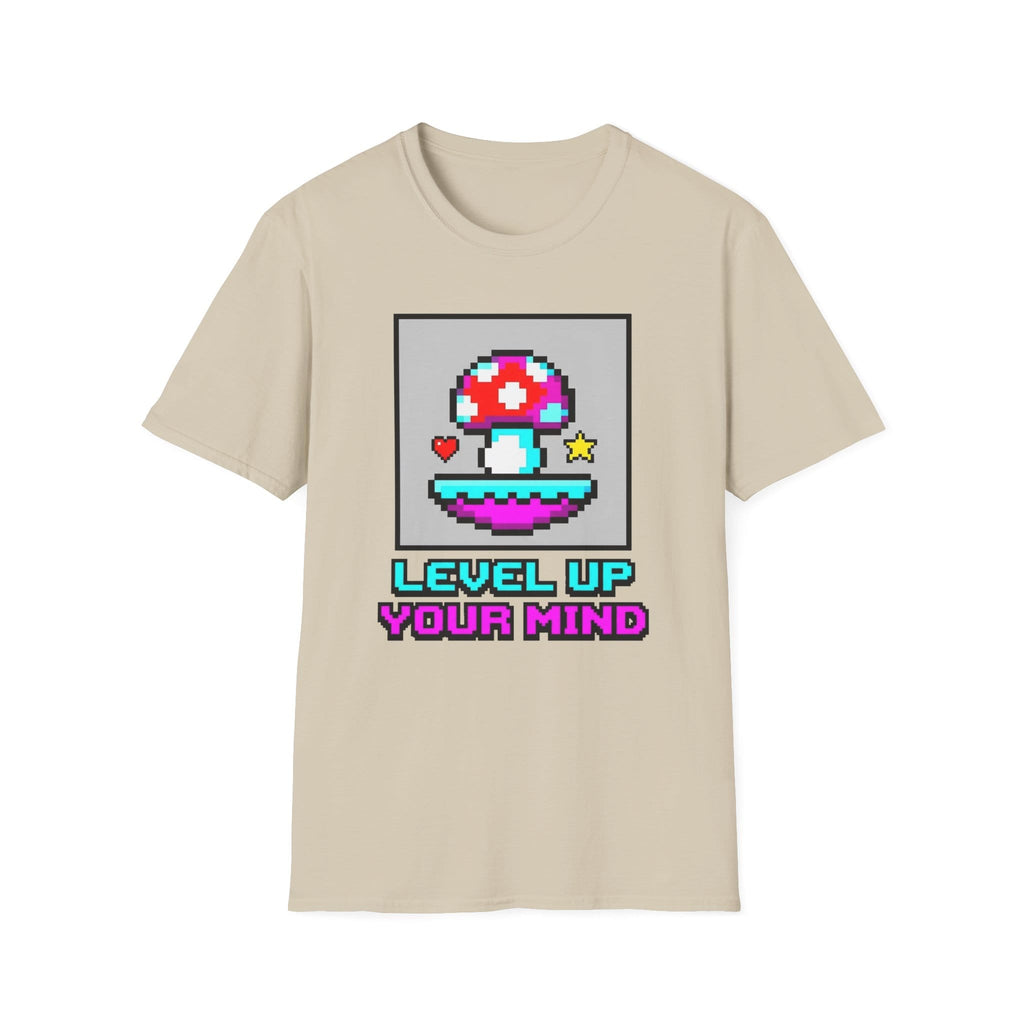 Printify T-Shirt Level Up Your Mind Mushroom T-Shirt Mushroom Magic Mushroom T-Shirt