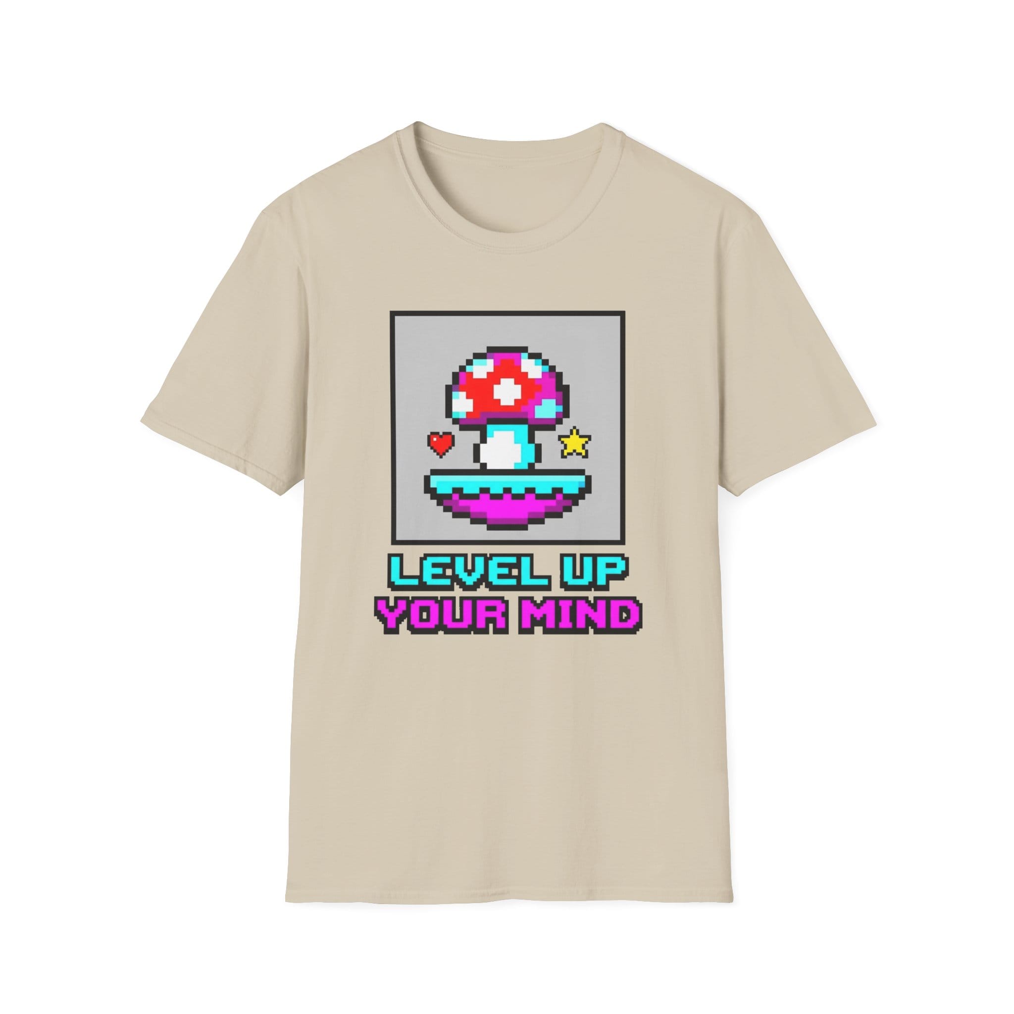 Printify T-Shirt Level Up Your Mind Mushroom T-Shirt Mushroom Magic Mushroom T-Shirt
