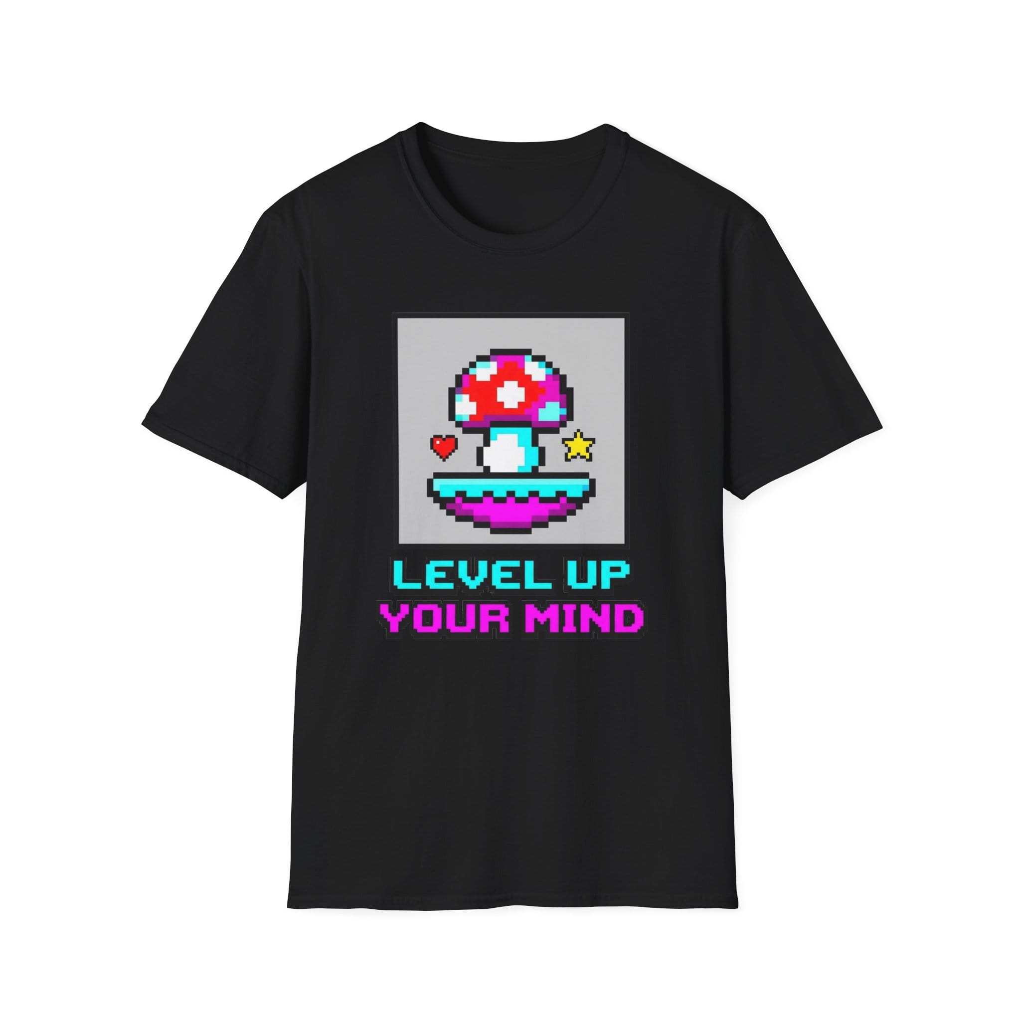 Printify T-Shirt Level Up Your Mind Mushroom T-Shirt Mushroom Magic Mushroom T-Shirt