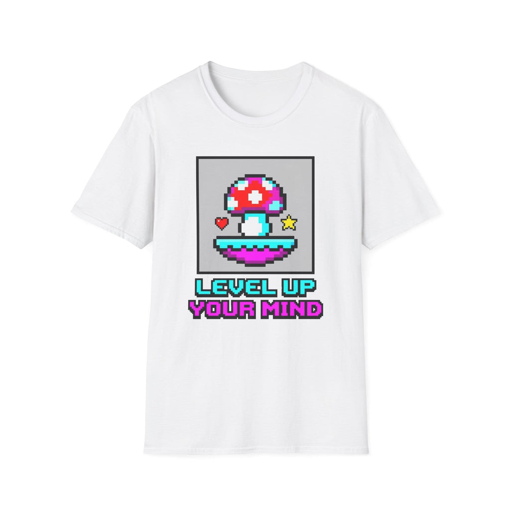 Printify T-Shirt Level Up Your Mind Mushroom T-Shirt Mushroom Magic Mushroom T-Shirt