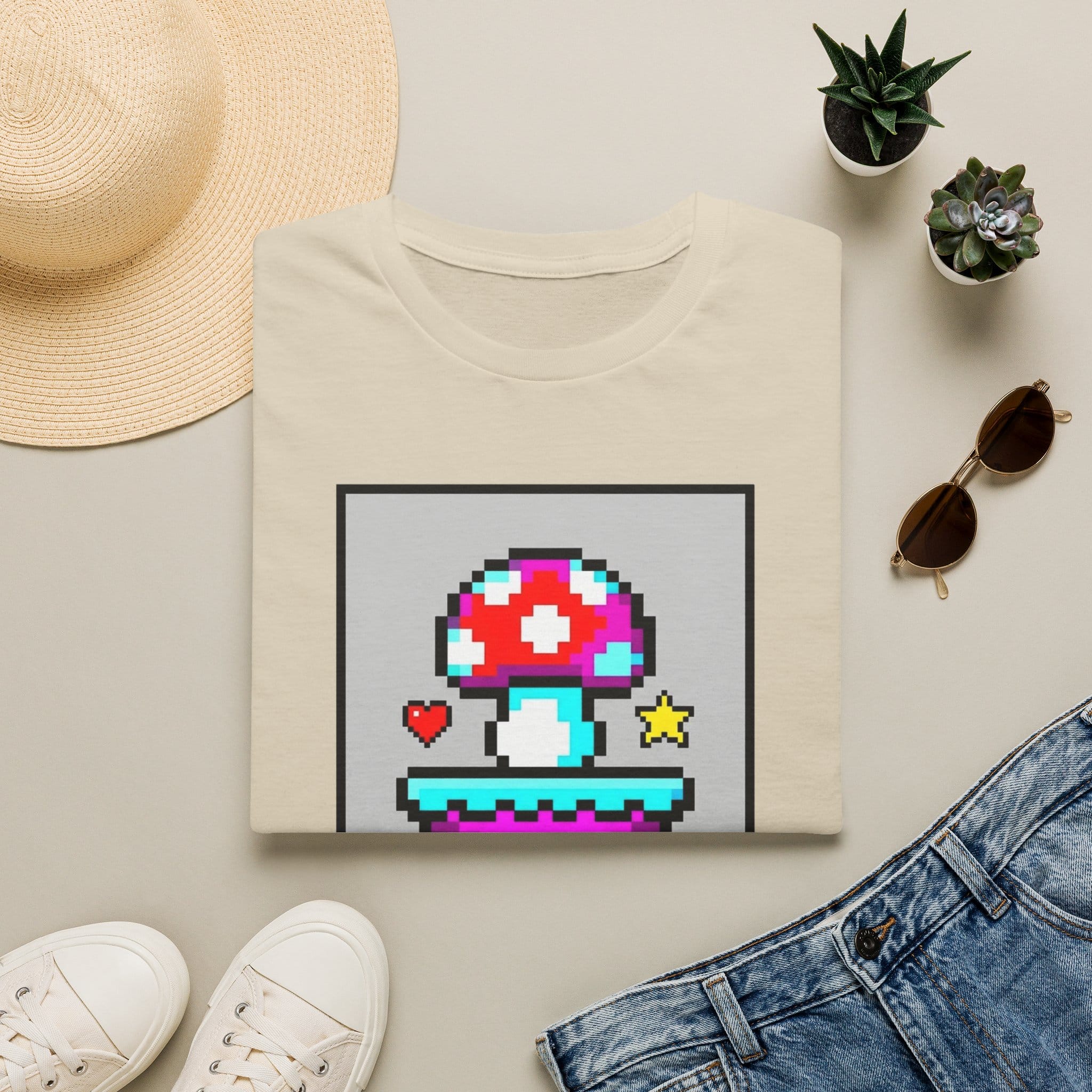 Printify T-Shirt Level Up Your Mind Mushroom T-Shirt Mushroom Magic Mushroom T-Shirt
