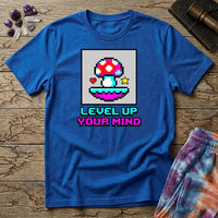 Printify T-Shirt Level Up Your Mind Mushroom T-Shirt Mushroom Magic Mushroom T-Shirt