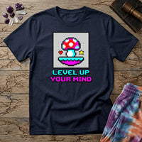 Printify T-Shirt Level Up Your Mind Mushroom T-Shirt Mushroom Magic Mushroom T-Shirt