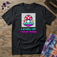 Printify T-Shirt Level Up Your Mind Mushroom T-Shirt Mushroom Magic Mushroom T-Shirt