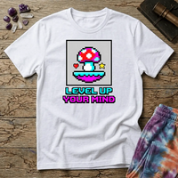 Printify T-Shirt Level Up Your Mind Mushroom T-Shirt Mushroom Magic Mushroom T-Shirt