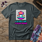 Printify T-Shirt Level Up Your Mind Mushroom T-Shirt Mushroom Magic Mushroom T-Shirt