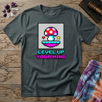 Printify T-Shirt Level Up Your Mind Mushroom T-Shirt Mushroom Magic Mushroom T-Shirt