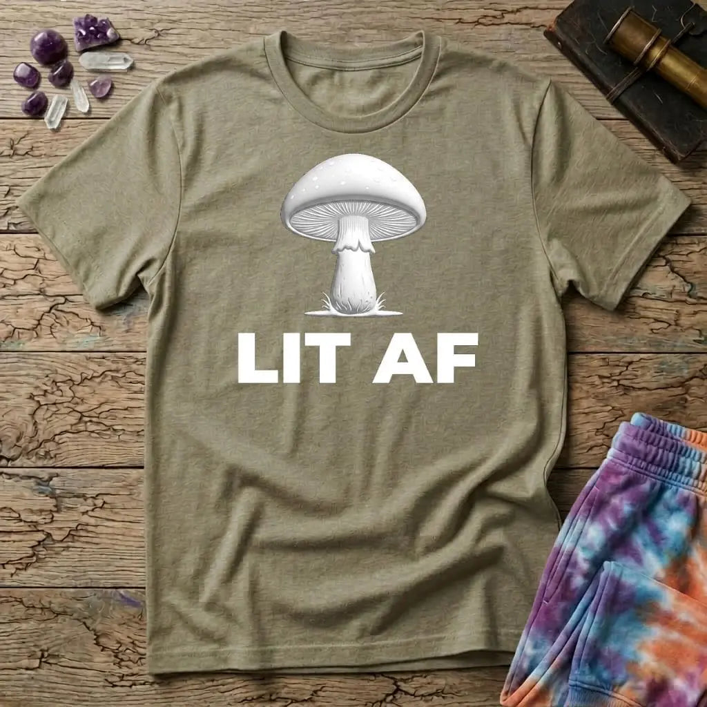 Printify T-Shirt Lit AF Mushroom T-Shirt Mushroom Magic Mushroom T-Shirt