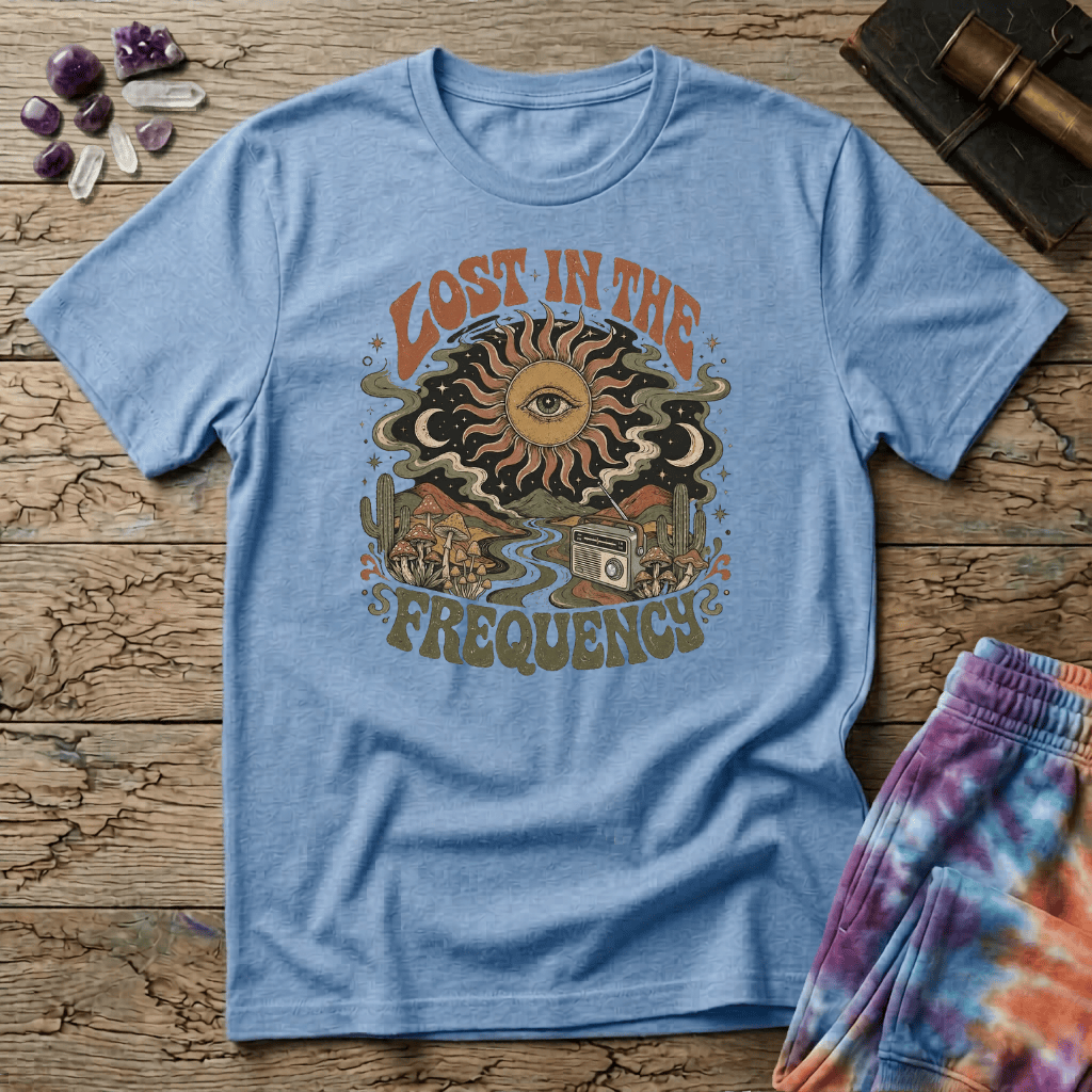 Printify T-Shirt Lost In The Frequency Mushroom T-Shirt Mushroom Magic Mushroom T-Shirt