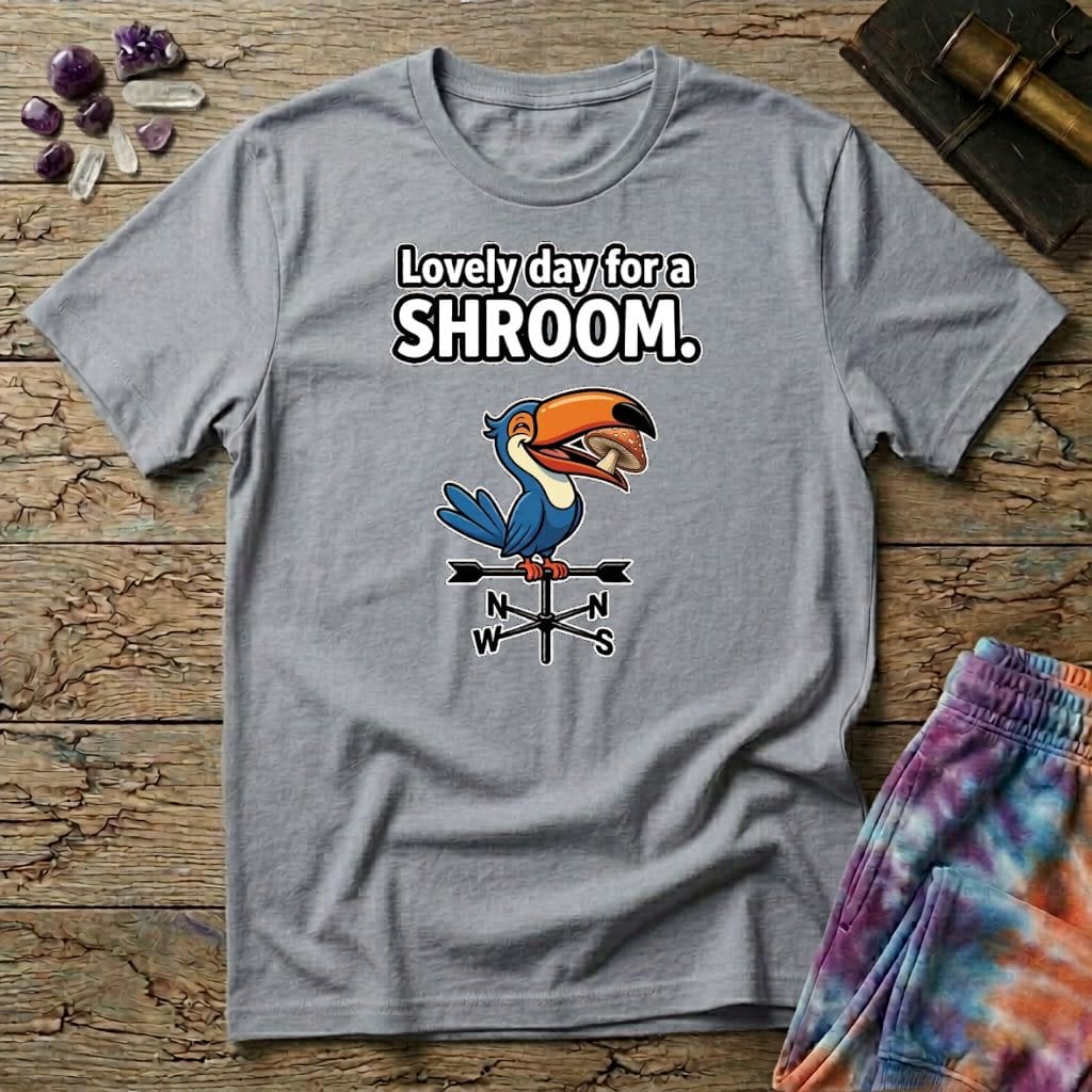 Printify T-Shirt Lovely Day For a Shroom Mushroom T-Shirt Mushroom Magic Mushroom T-Shirt