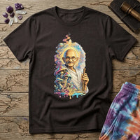 Printify T-Shirt Mahatma Gandhi Mushroom T-Shirt Mushroom Magic Mushroom T-Shirt