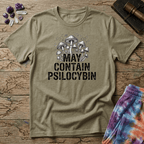 Printify T-Shirt May Contain Psilocybin Mushroom T-Shirt Mushroom Magic Mushroom T-Shirt
