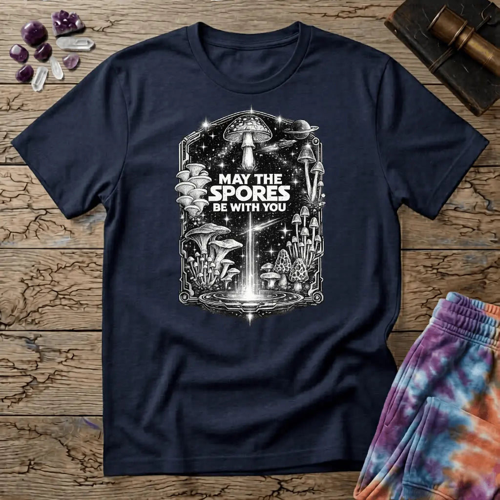 Printify T-Shirt May The Spores Be With You Mushroom T-Shirt Mushroom Magic Mushroom T-Shirt
