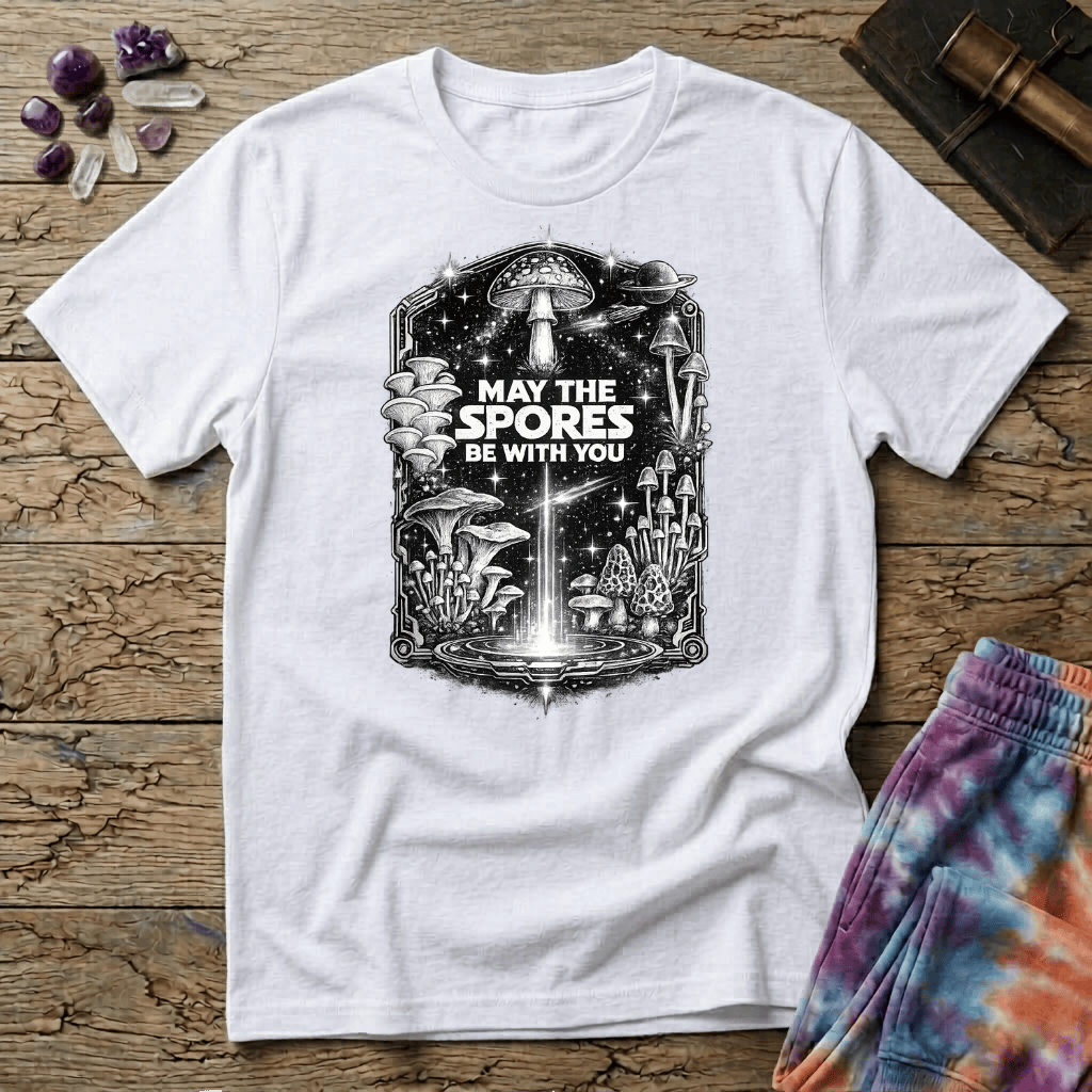 Printify T-Shirt May The Spores Be With You Mushroom T-Shirt Mushroom Magic Mushroom T-Shirt