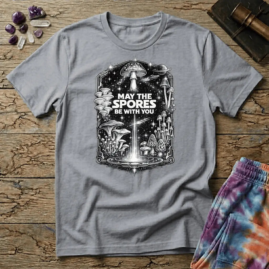 Printify T-Shirt May The Spores Be With You Mushroom T-Shirt Mushroom Magic Mushroom T-Shirt