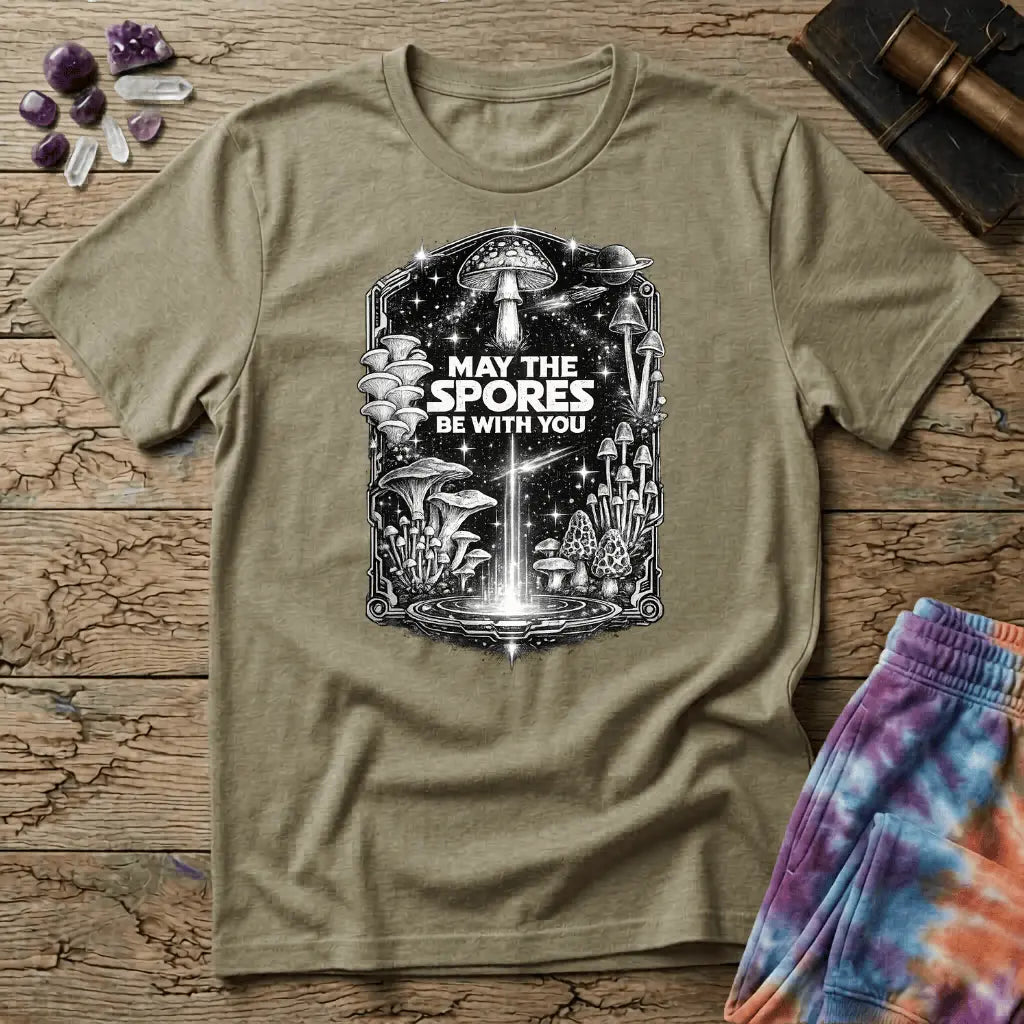 Printify T-Shirt May The Spores Be With You Mushroom T-Shirt Mushroom Magic Mushroom T-Shirt