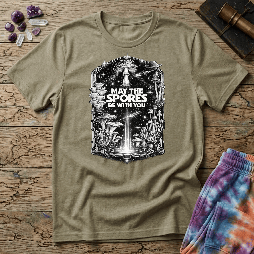 Printify T-Shirt May The Spores Be With You Mushroom T-Shirt Mushroom Magic Mushroom T-Shirt