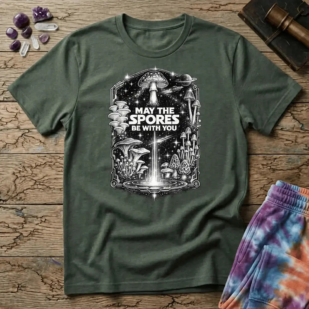Printify T-Shirt May The Spores Be With You Mushroom T-Shirt Mushroom Magic Mushroom T-Shirt