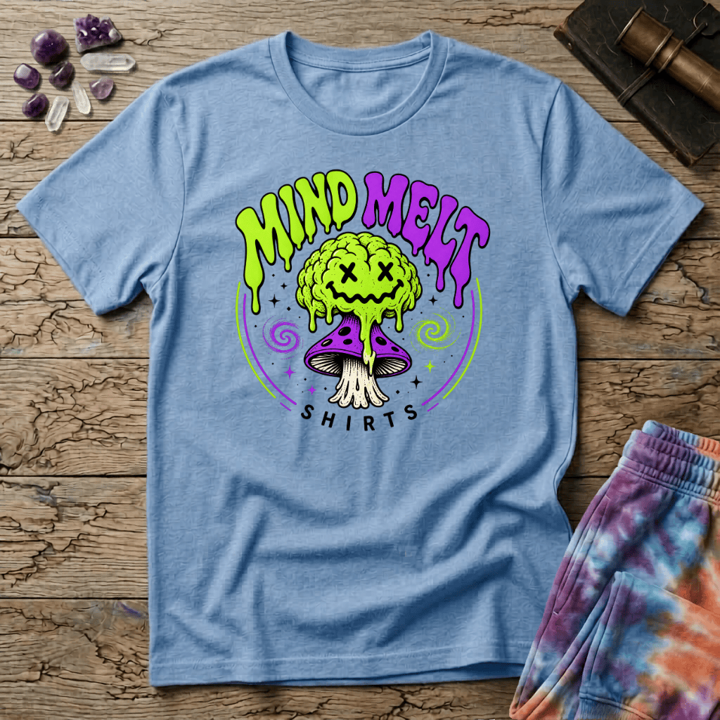 Printify T-Shirt Mind Melt Logo T-Shirt Mushroom Magic Mushroom T-Shirt