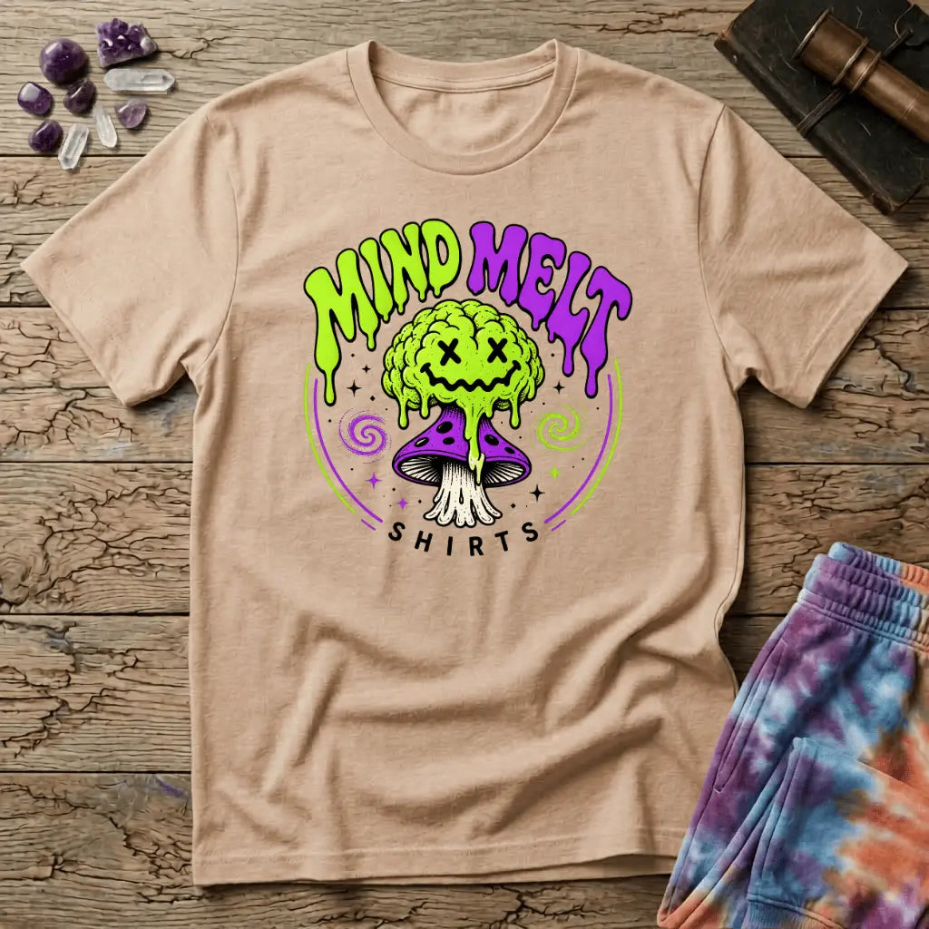 Printify T-Shirt Mind Melt Logo T-Shirt Mushroom Magic Mushroom T-Shirt
