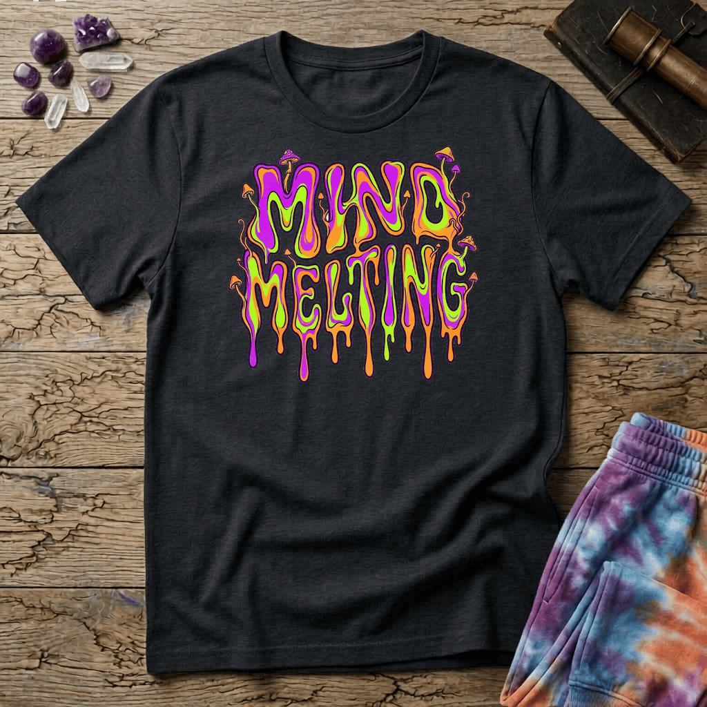 Printify T-Shirt Mind Melting Psychedelic T-Shirt Mushroom Magic Mushroom T-Shirt