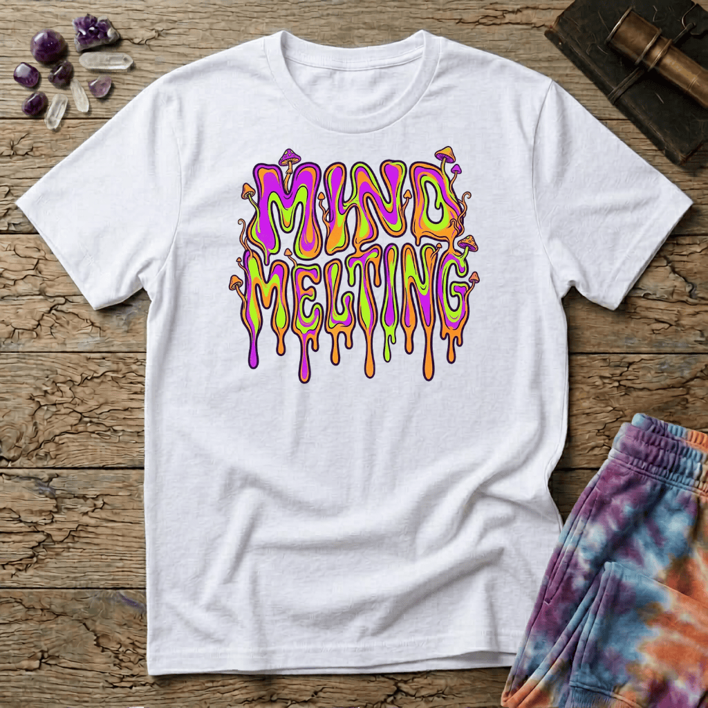 Printify T-Shirt Mind Melting Psychedelic T-Shirt Mushroom Magic Mushroom T-Shirt