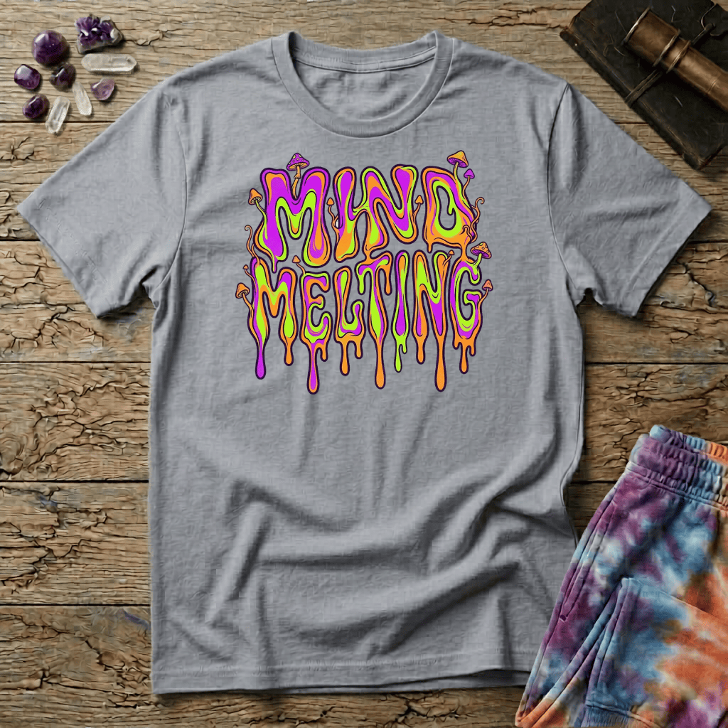 Printify T-Shirt Mind Melting Psychedelic T-Shirt Mushroom Magic Mushroom T-Shirt