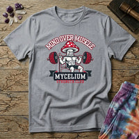Printify T-Shirt Mind Over Muscle Mycelium Strength Club Mushroom T-Shirt Mushroom Magic Mushroom T-Shirt