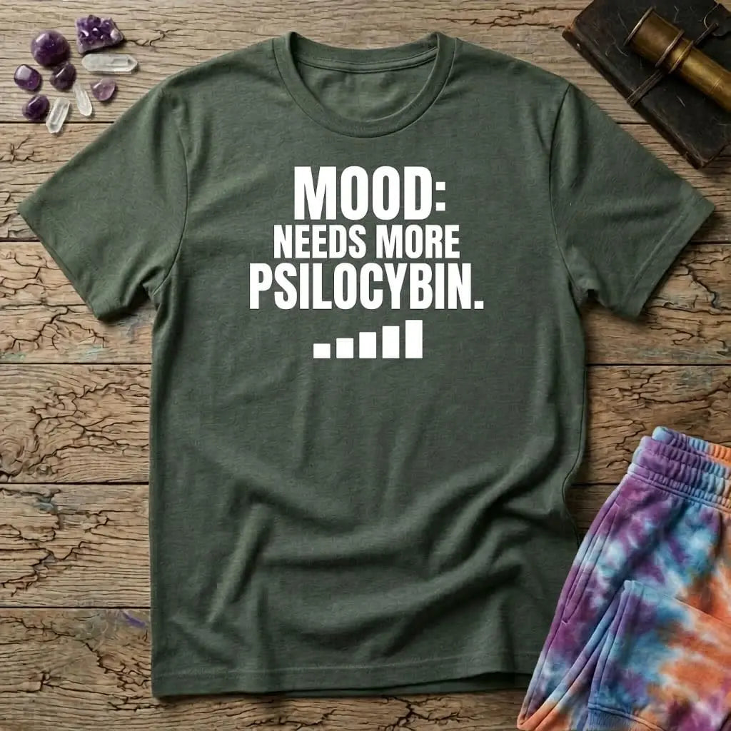 Printify T-Shirt Mood Needs More Psilocybin Mushroom T-Shirt Mushroom Magic Mushroom T-Shirt