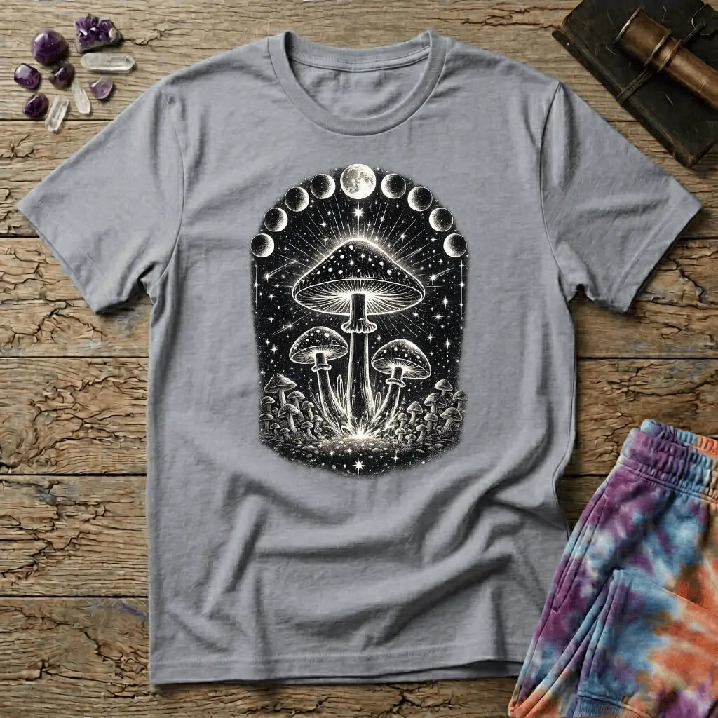 Printify T-Shirt Moon Phase Shrooms T-Shirt Mushroom Magic Mushroom T-Shirt