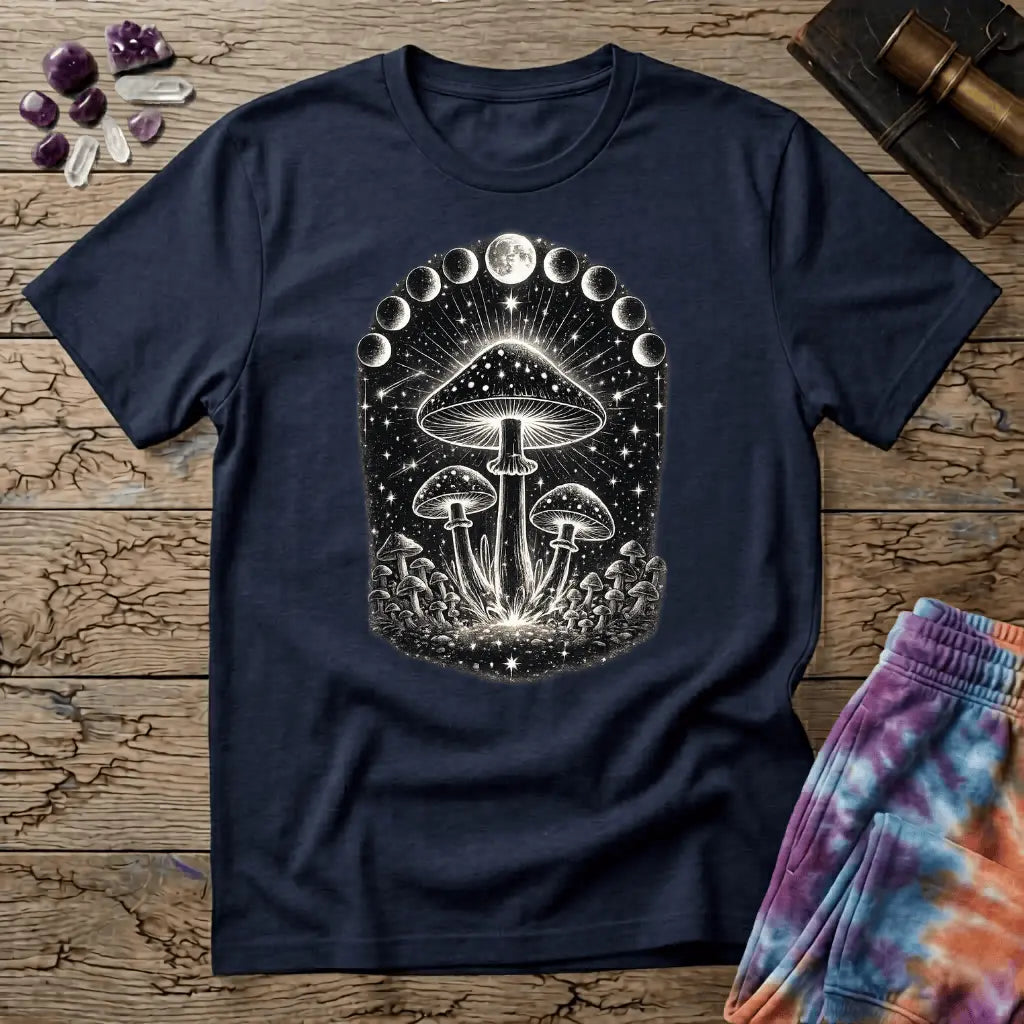 Printify T-Shirt Moon Phase Shrooms T-Shirt Mushroom Magic Mushroom T-Shirt