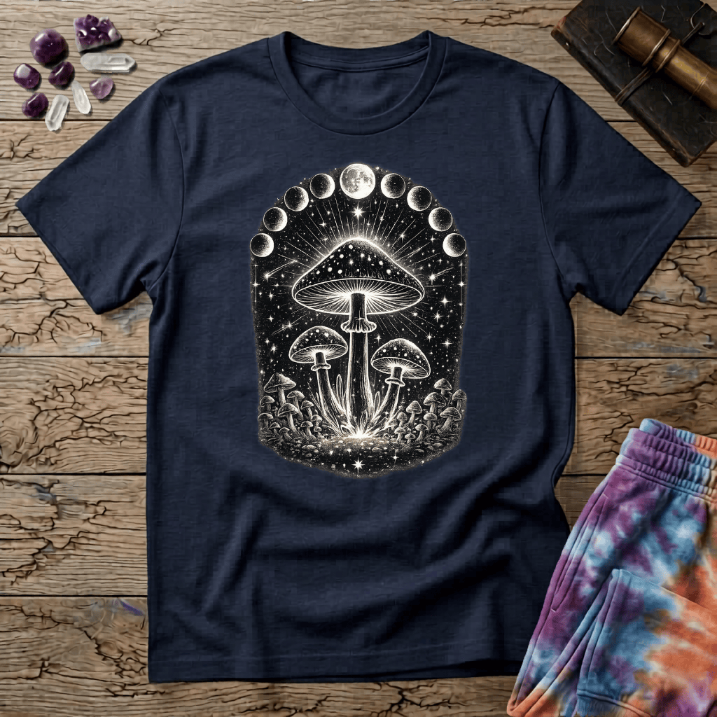 Printify T-Shirt Moon Phase Shrooms T-Shirt Mushroom Magic Mushroom T-Shirt