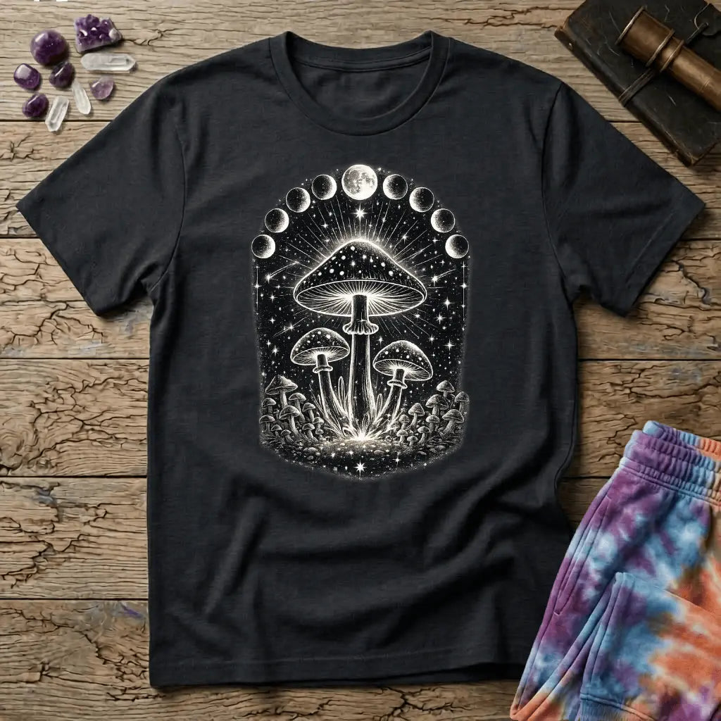 Printify T-Shirt Moon Phase Shrooms T-Shirt Mushroom Magic Mushroom T-Shirt