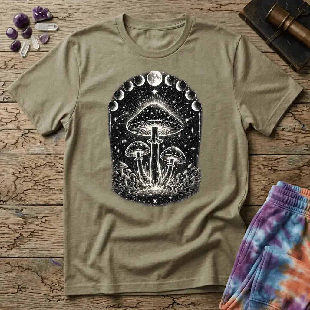 Printify T-Shirt Moon Phase Shrooms T-Shirt Mushroom Magic Mushroom T-Shirt