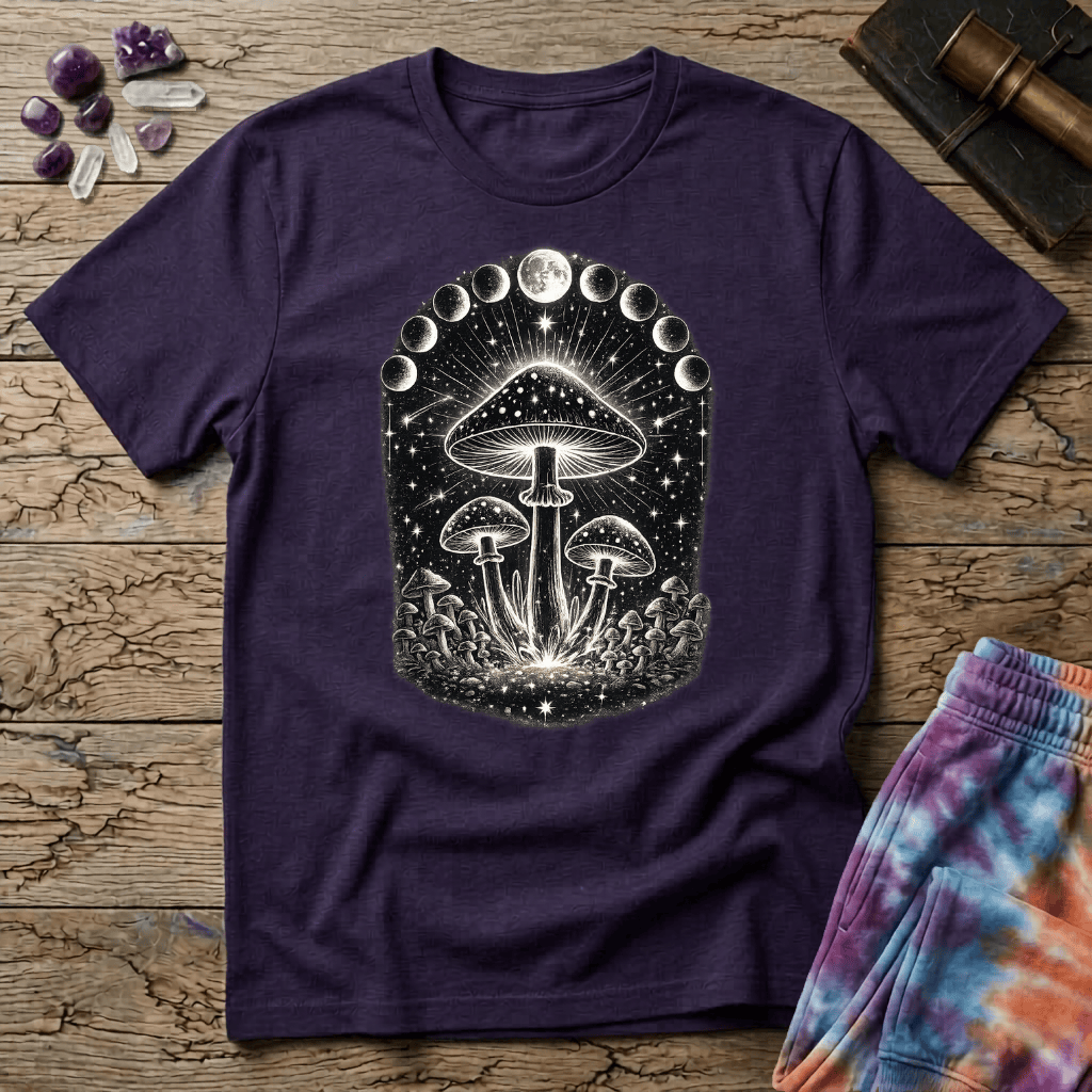 Printify T-Shirt Moon Phase Shrooms T-Shirt Mushroom Magic Mushroom T-Shirt