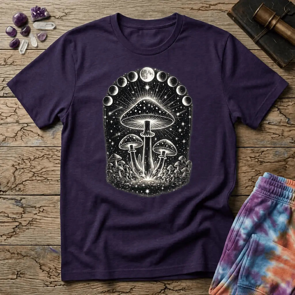 Printify T-Shirt Moon Phase Shrooms T-Shirt Mushroom Magic Mushroom T-Shirt