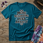 Printify T-Shirt More Mushrooms Less Anxiety T-Shirt Mushroom Magic Mushroom T-Shirt
