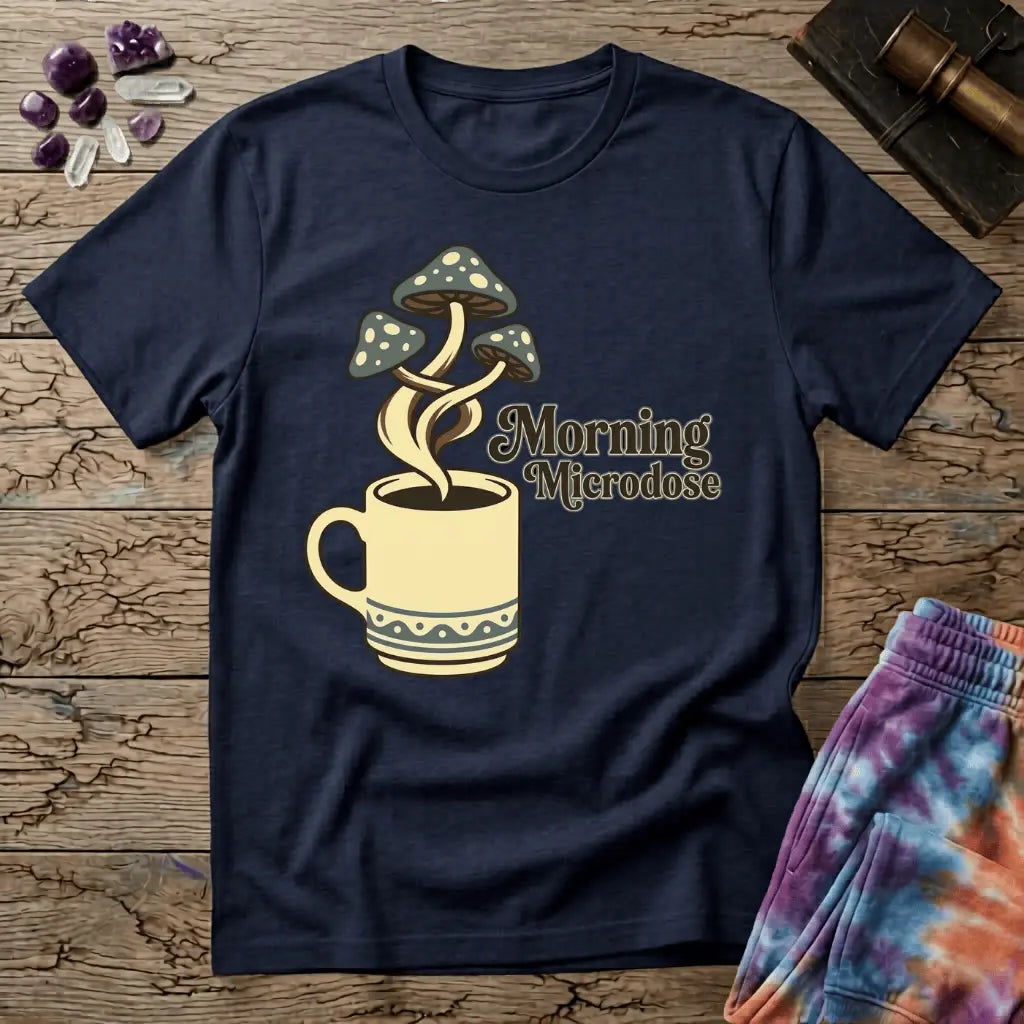 Printify T-Shirt Morning Microdose Mushroom T-Shirt Mushroom Magic Mushroom T-Shirt