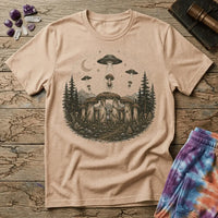 Printify T-Shirt Mushenge Too Stonehenge Mushroom T-Shirt Mushroom Magic Mushroom T-Shirt
