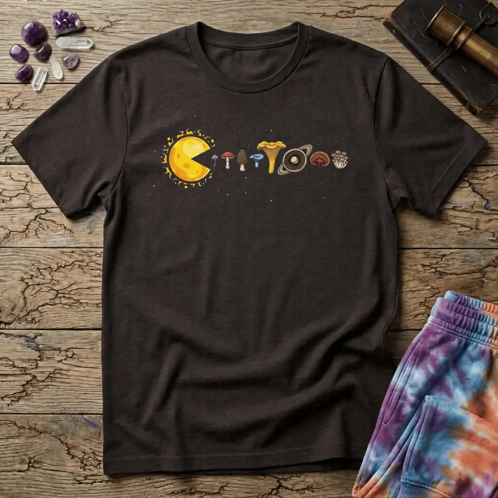 Printify T-Shirt Mushman Eating Mushrooms T-Shirt Mushroom Magic Mushroom T-Shirt
