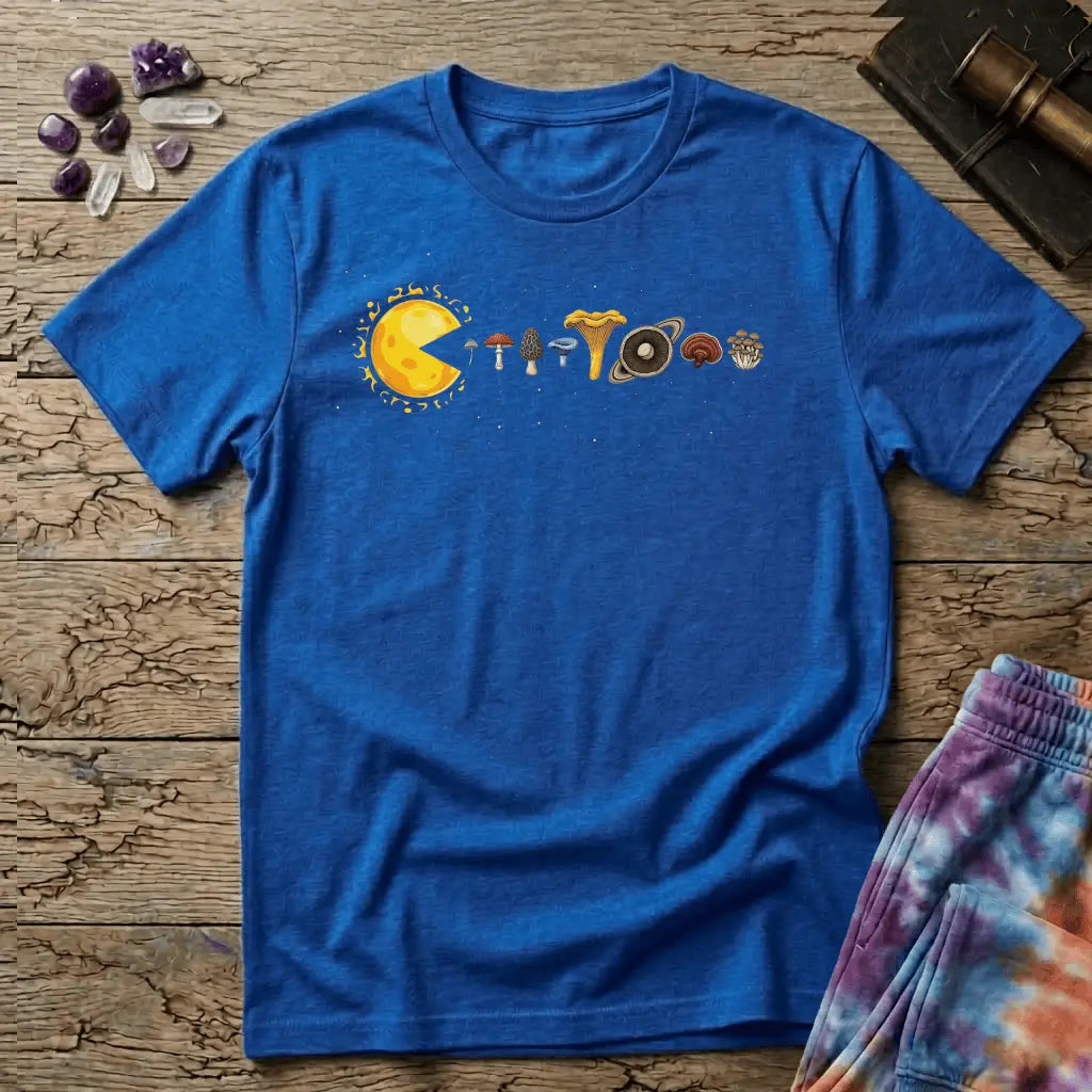 Printify T-Shirt Mushman Eating Mushrooms T-Shirt Mushroom Magic Mushroom T-Shirt